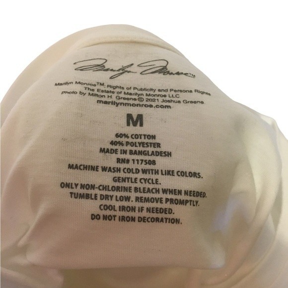 Marylyn Monroe U.S. Flag white cotton T-shirt. Stars & Stripes. Norma Jean - Picture 4 of 4